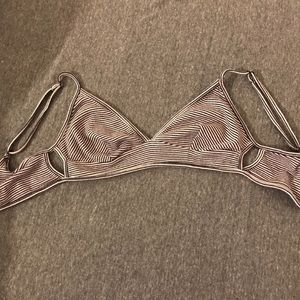 Striped cotton cut-out bralette